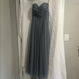 Jenny Yoo Strapless Dress in Slate Blue size 4  Annabelle convertible.